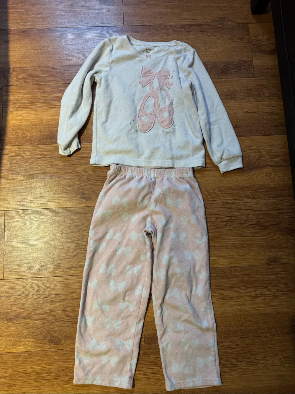 Carter's Pink and Cream Ballet Bow Pajama Set